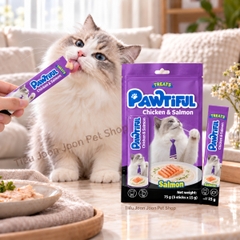 Súp thưởng Pawtiful cho mèo vị Gà & Cá hồi
