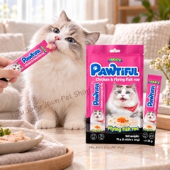 Súp thưởng Pawtiful cho mèo vị Gà & Trứng cá chuồn