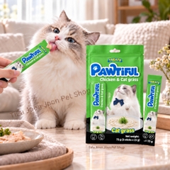 Súp thưởng Pawtiful cho mèo vị Gà & Cỏ mèo