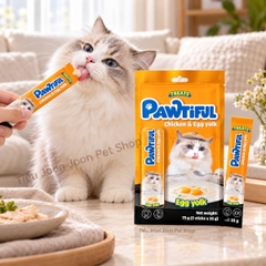 Súp thưởng Pawtiful cho mèo vị Gà & Lòng đỏ trứng