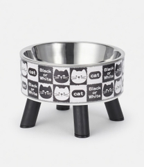 Bát 4 chân hình mèo kèm chén INOX