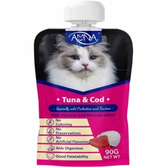 Amna – Súp thưởng nắp vặn Cá Ngừ & Cá Tuyết 90gr