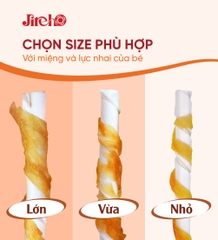 Thanh da bò xoắn quấn gà cỡ lớn 200g