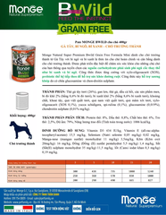 Pate cho chó không ngũ cốc Monge Bwild Grain Free vị Gà tây, Bí đỏ và Bí xanh - Lon 400g