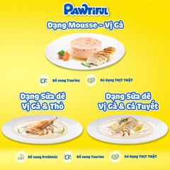 Pate cho mèo Pawtiful Dạng Sữa dê vị Gà & Thỏ 70g