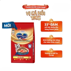 Thức ăn hạt cho mèo mọi lứa tuổi SilverSpoon vị Cá Hồi 1kg