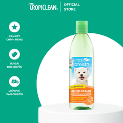 Nước vệ sinh răng miệng TropiClean – hỗ trợ da lông cho chó 473ml