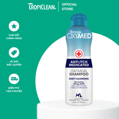 Dầu tắm trị viêm da cho chó mèo TropiClean Oxymed – 592ml