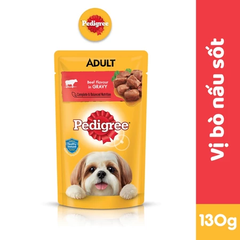 Pate cho chó lớn dạng sốt Pedigree - Bò nấu sốt 130g