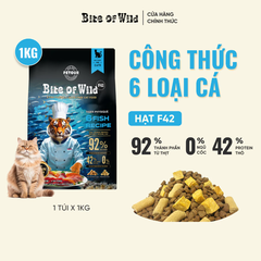 Thức ăn hạt cho mèo mọi lứa tuổi BITE OF WILD F42 Mix 6 Loại Cá 1kg