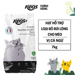 Thức ăn hạt cho mèo Keos+ Hỗ Trợ Búi Lông vị Cá Ngừ 7kg