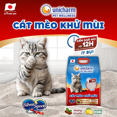 Cát mèo khử mùi Silver Spoon Unicharm 8L - Hương Cà Phê
