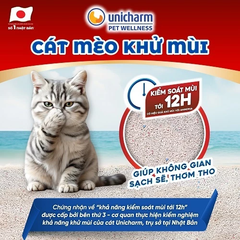 Cát mèo khử mùi Silver Spoon Unicharm 8L - Hương Hoa Lài