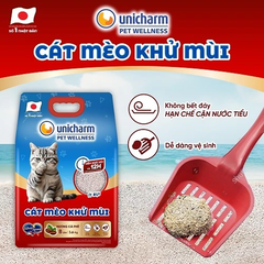 Cát mèo khử mùi Silver Spoon Unicharm 8L - Hương Cà Phê