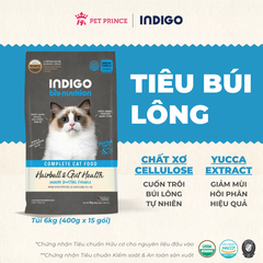 Thức ăn dinh dưỡng cho mèo INDIGO Kiểm Soát Búi Lông 2kg
