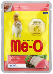 Pate cho mèo Me-O vị Cá ngừ và cá thịt trắng 80g