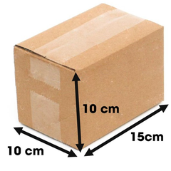 Hộp 15x10x10 cm - 3 lớp sóng B, mặt nâu, đáy mộc, nắp đối