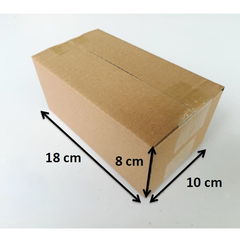 Hộp 18x10x8 cm - 3 lớp sóng B, mặt nâu, đáy mộc, nắp đối