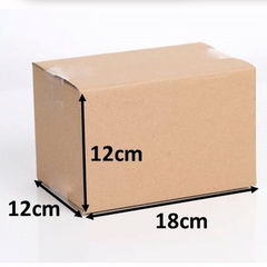 Hộp 18x12x12 cm - 3 lớp sóng B, mặt nâu, đáy mộc, nắp đối