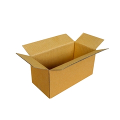 Hộp 20x10x10 cm - 3 lớp sóng B, mặt nâu, đáy mộc, nắp đối