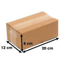 Hộp 20x12x8 cm - 3 lớp sóng B, mặt nâu, đáy mộc, nắp đối