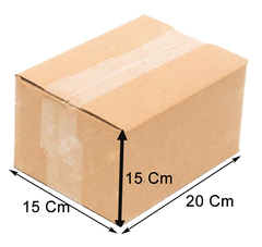 Hộp 20x15x15 cm - 3 lớp sóng B, mặt nâu, đáy mộc, nắp đối