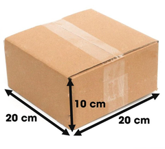 Hộp 20x20x10 cm - 3 lớp sóng B, mặt nâu, đáy mộc, nắp đối