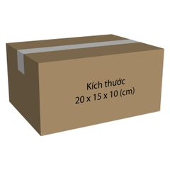 Hộp 20x15x10 cm - 3 lớp sóng B, mặt nâu, đáy mộc, nắp đối