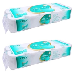 Giấy V/S Hà Nội 3 lớp Xanh - không lõi (10 cuộn/dây x 10 dây/thùng)