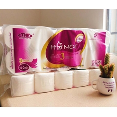 Giấy V/S Hà Nội 3 lớp Tím - có lõi (10 cuộn/dây x 10 dây/thùng)