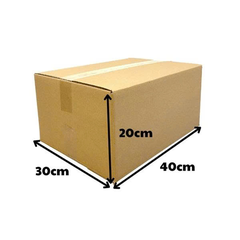Hộp 40x30x20 cm - 3 lớp sóng B, mặt nâu, đáy mộc, nắp đối