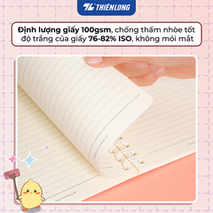 Sổ lò xo A5 MB-025 cam đào 120T kẻ ngang