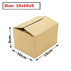 Hộp 15x10x5 cm - 3 lớp sóng B, mặt nâu, đáy mộc, nắp đối