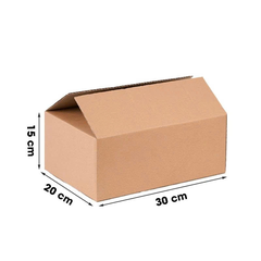 Hộp 30x20x15 cm - 3 lớp sóng B, mặt nâu, đáy mộc, nắp đối