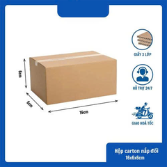 Hộp 16x6x6 cm - 3 lớp sóng B, mặt nâu, đáy mộc, nắp đối