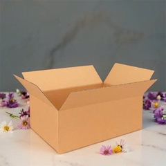 Hộp 35x25x15 cm - 3 lớp sóng B, mặt nâu, đáy mộc, nắp đối