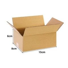 Hộp 15x8x6cm - 3 lớp sóng B, mặt nâu, đáy mộc, nắp đối