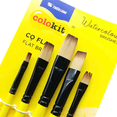 Cọ vẽ màu nước đầu flat BRW-C006 túi 5