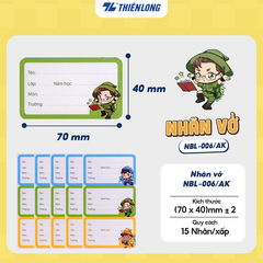 Nhãn vở NBL-006/AK xấp 15 hộp 50