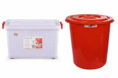 Thùng nhựa kín màu đỏ 40*60*25cm và Thùng kín 40x60x39cm Hiệp Thành