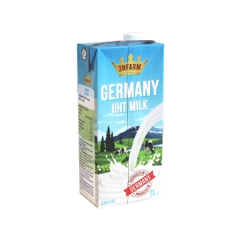 Sữa tươi béo lạt nguyên kem 1L/hộp Đức 3NFARM 12h/thùng (đạt chứng nhận Halal)