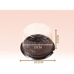 Hộp nhựa bông lan tròn đế nâu A016
