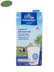Sữa tươi tiệt trùng nguyên kem 3.5% béo Oldenburger 1 L/hộp, xuất xứ Đức