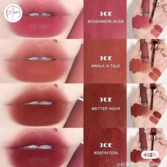 SET SON 3CE VELVET FLUSH – BỘ SON MỜ MỊN, LÊN MÀU ĐẸP, PHONG CÁCH TRẺ TRUNG