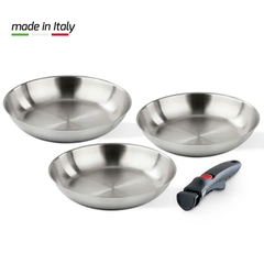 Bộ chảo tay cầm đa năng Inox Barazzoni INOX FACILE