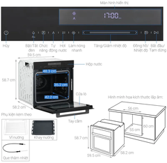 Lò nướng kết hợp hấp âm tủ Hafele HO-8T72A Series 800
