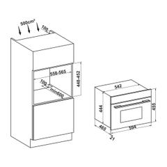 Lò vi sóng kết hợp nướng âm tủ Hafele HC-MWO381B 38 lít