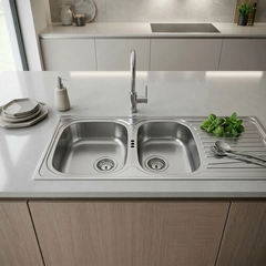 Chậu Inox Hafele Rose II 2B1D
