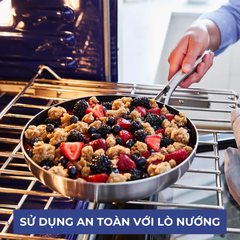 Chảo xào chống dính sâu lòng phủ tinh thể kim cương cao cấp blue diamond 28cm có nắp kính