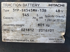 Xe nâng điện cũ ngồi lái 2 tấn NYK FB20PN-77B-300 Đời 2016 (Bình Hitachi 545Ah)